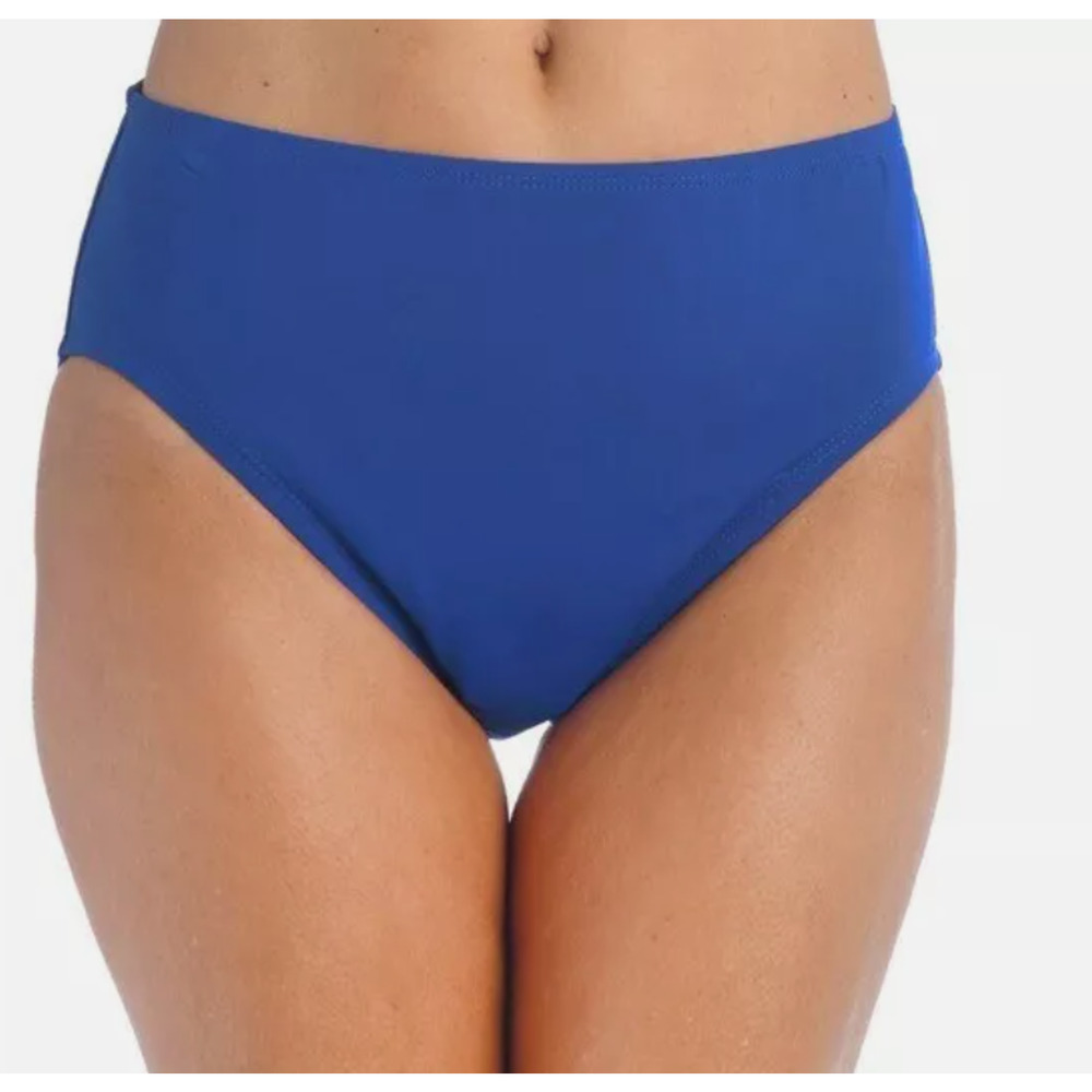 24th & Ocean Solid Mid Waist Hipster Bikini Swimsuit Bottom in Navy 16w 14422